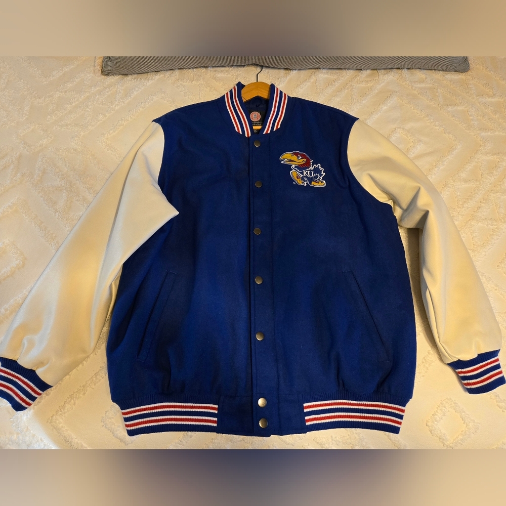 Mens University of Kansas Jayhawks Letterman Jacket, 2XL